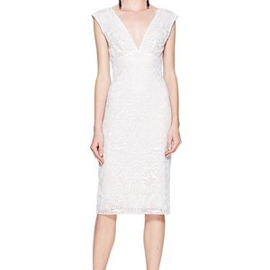 Tadashi Shoji HORTENSE EMBROIDERED DRESS AXH17304M Ivory Petal Size 6